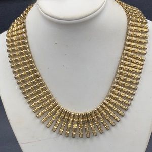 Vintage Egyptian Revival Designer Collar Necklace Signed
